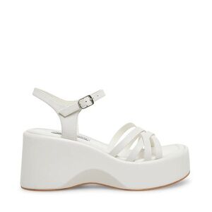 Steve Madden White Platform Strappy Slingback Sandal